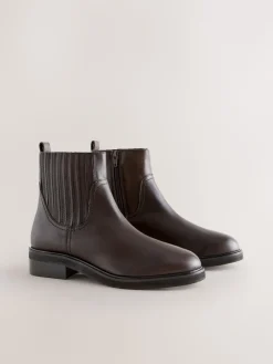 Chocoladebruin leer - Forever Comfort® Chelsea Boots*Next Outlet