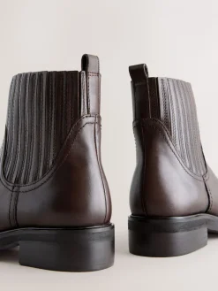 Chocoladebruin leer - Forever Comfort® Chelsea Boots*Next Outlet
