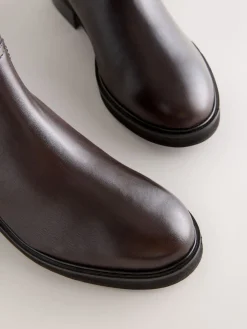 Chocoladebruin leer - Forever Comfort® Chelsea Boots*Next Outlet