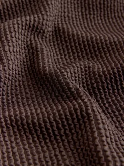 Chocoladebruin met kreukeltextuur - Buikcorrigerend DD+ badpak met beugel*Next New