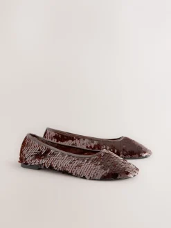 - Forever Comfort® Round Toe Sequin Ballerina Flats*Next Online