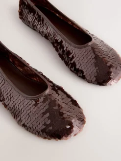 - Forever Comfort® Round Toe Sequin Ballerina Flats*Next Online