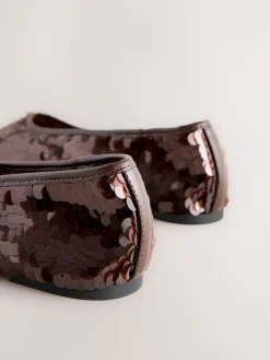 - Forever Comfort® Round Toe Sequin Ballerina Flats*Next Online