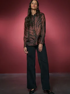 - Overhemd met doorschijnende lange mouwen*Next