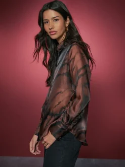 - Overhemd met doorschijnende lange mouwen*Next