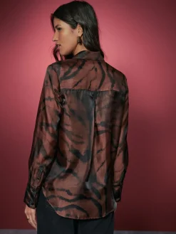 - Overhemd met doorschijnende lange mouwen*Next