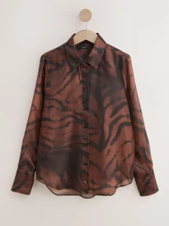 - Overhemd met doorschijnende lange mouwen*Next