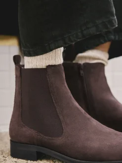 Chocoladebruin suède - Forever Comfort® Chelsea-enkellaarzen*Next Clearance