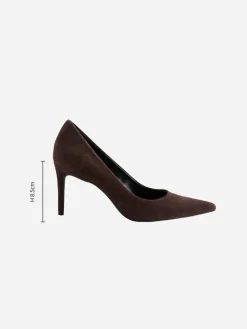 Chocoladebruin suède - Leren mid-court pumps*Next Discount