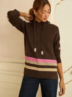 - Stripe Metallic Hoodie*Love & Roses Hot