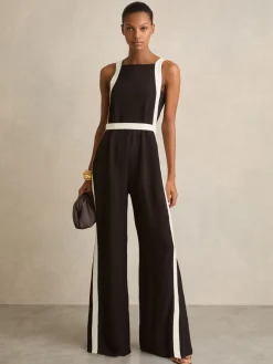 - Salma Colourblock Wide Leg Belted Jumpsuit*Reiss Discount