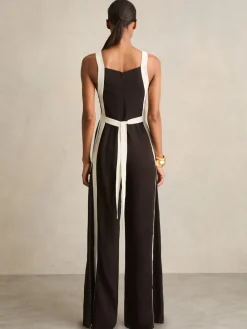 - Salma Colourblock Wide Leg Belted Jumpsuit*Reiss Discount