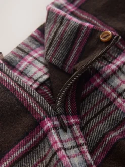 Chocolade/roze geruit - Minirok*Next