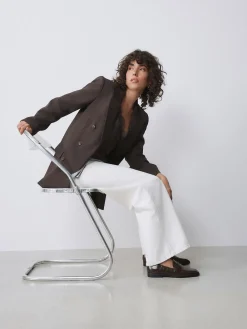 Chocolate Brown Croc Effect - Forever Comfort® - Loafers met vierkante neus*Next Hot