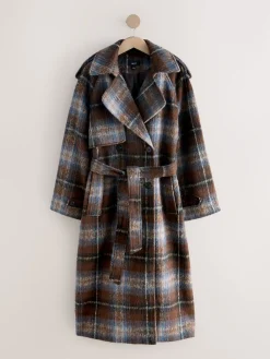 Chocoldebruin geruit - Trenchcoat*Next