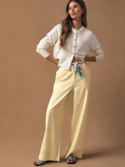 - Smart Front Linen Blend Wide Leg Trousers*Next Clearance