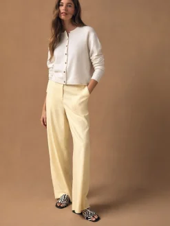 - Smart Front Linen Blend Wide Leg Trousers*Next Clearance