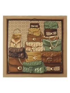 Stacked Tabby Printed Silk Square Scarf*Coach Sale