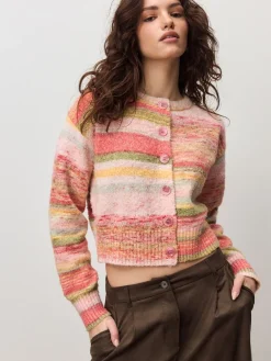 - Spacedye Knitted Crew Neck Cardigan*Next