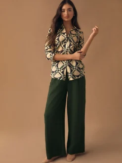 - Lyocell Blend Collared V-Neck Shirt*Next