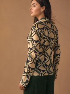 - Lyocell Blend Collared V-Neck Shirt*Next