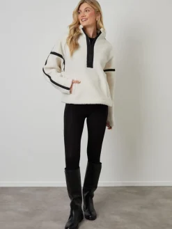 - Half Zip Contrast Trim Borg Fleece*Another Sunday New