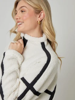 - Half Zip Contrast Trim Borg Fleece*Another Sunday New