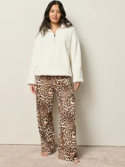 Crème - Borg fleece met korte rits*Next Discount