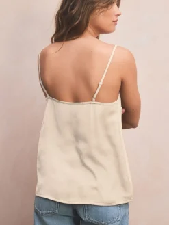 Crème - Camitop met kant en smalle bandjes*Next Best