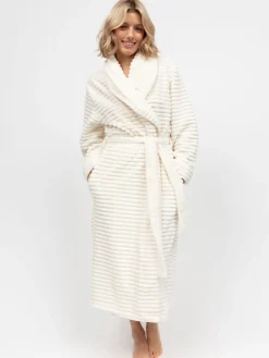 - Striped Sealskin Fleecy Dressing Gown*Cyberjammies Clearance