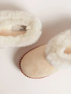 - Faux Fur Cuff Embroidered Tape Nightwear Mule Slippers*Friends Like These Hot