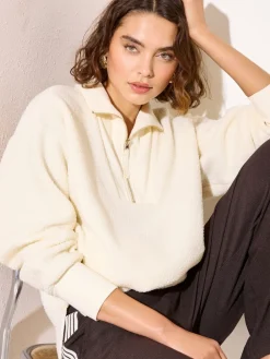 - Half Zip Borg Fleece Sweatshirt*Friends Like These Clearance