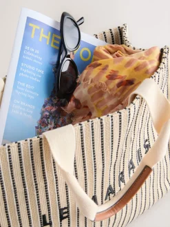 Crème - Gestructureerde canvas schoudertas*Next Outlet