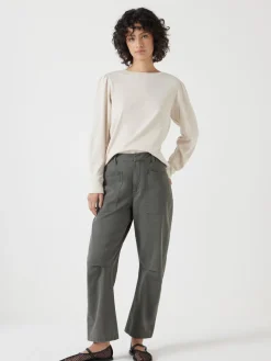 Crème - - Emily jersey top met pofmouwen*Hush Best