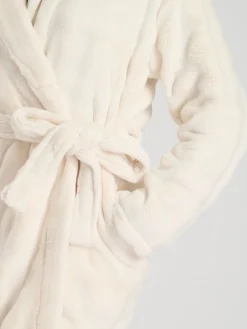 - Bubble Cut Fleece Shawl Collar Midi Dressing Gown*Loungeable Sale