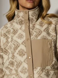 - Print Oversized Borg Zip Jacket With Pocket*South Beach New