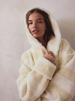 Crème - Textured Stripe Dressing Gown*Next Online