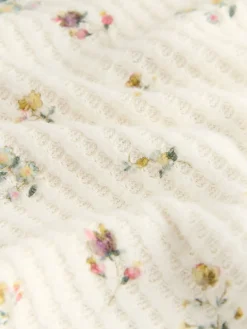 Crème gebloemd - Gezellige pyjama met wafeldessin en lange mouwen*Next Outlet