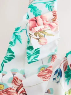 Crèmekleurige bloemenprint met hoogglans - Frill Halterneck Tummy Control Tankini Top*Next Sale