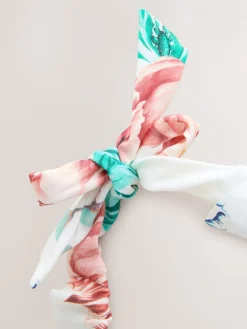 Crèmekleurige bloemenprint met hoogglans - Frill Halterneck Tummy Control Tankini Top*Next Sale