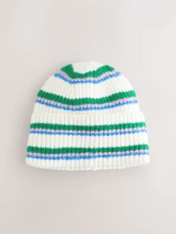 Crèmekleurig/roze/groen - Gebreide beanie-muts*Next Clearance
