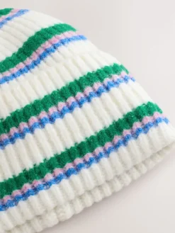 Crèmekleurig/roze/groen - Gebreide beanie-muts*Next Clearance