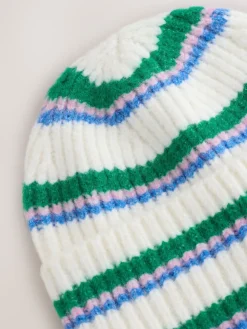 Crèmekleurig/roze/groen - Gebreide beanie-muts*Next Clearance