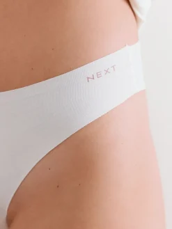 Crème/roze/zwart - Set van 3 slips van katoenmix zonder VPL*Next Best