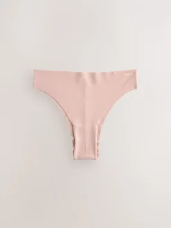 Crème/roze/zwart - Set van 3 slips van katoenmix zonder VPL*Next Best