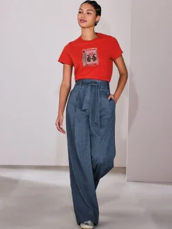 Denim - Superwide Belted Trousers*Next Online