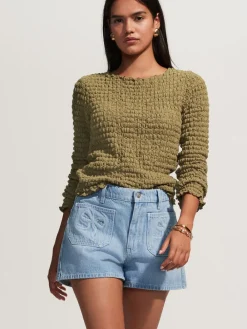 Denim met lichte wassing - Patch Pocket Bow Shorts*Next Discount