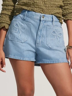Denim met lichte wassing - Patch Pocket Bow Shorts*Next Discount