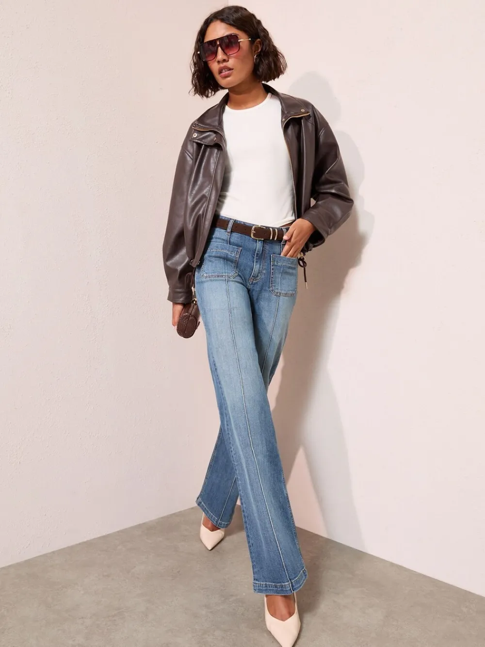 Denim vintage - X Lucy Mecklenburgh alledaagse jeans met wijde pijpen*Friends Like These New