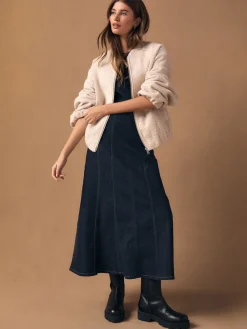 Denim-wassing - Full Seamed Midi Skirt*Next Sale